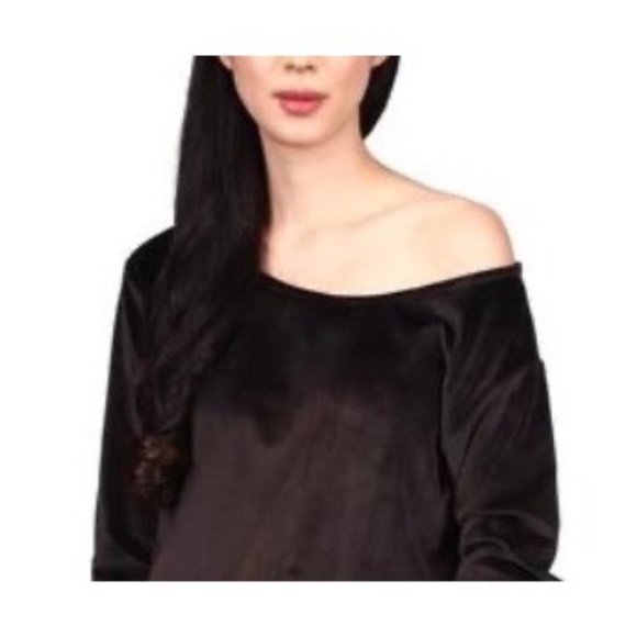 Michael Michael Kors Petite Off-the-Shoulder Velour Top Size P/XL - Picture 2 of 6